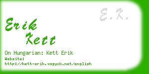 erik kett business card